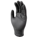 Nitrilkautschuk Handschuhe mit Diamantenstruktur, 50 Stk., Grösse L, schwarz