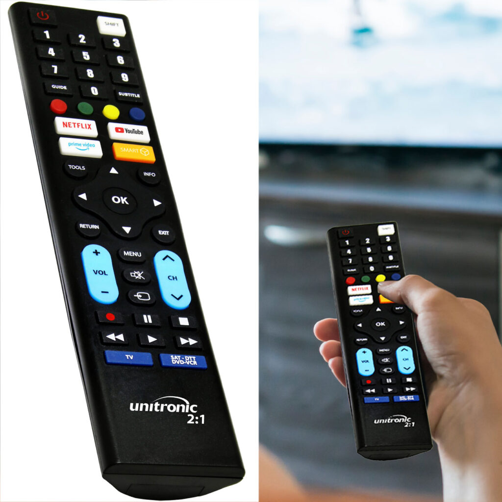 Programmierbare Fernbedienung für 2 Geräte