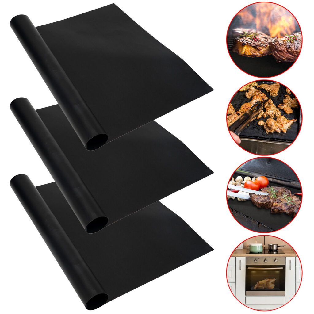 Antihaft BBQ-Grillmatte, 3er-Set Bratfolie aus Glasfaser-Material Antihaft BBQ-Grillmatte, 3er-Set Bratfolie aus Glasfaser-Material