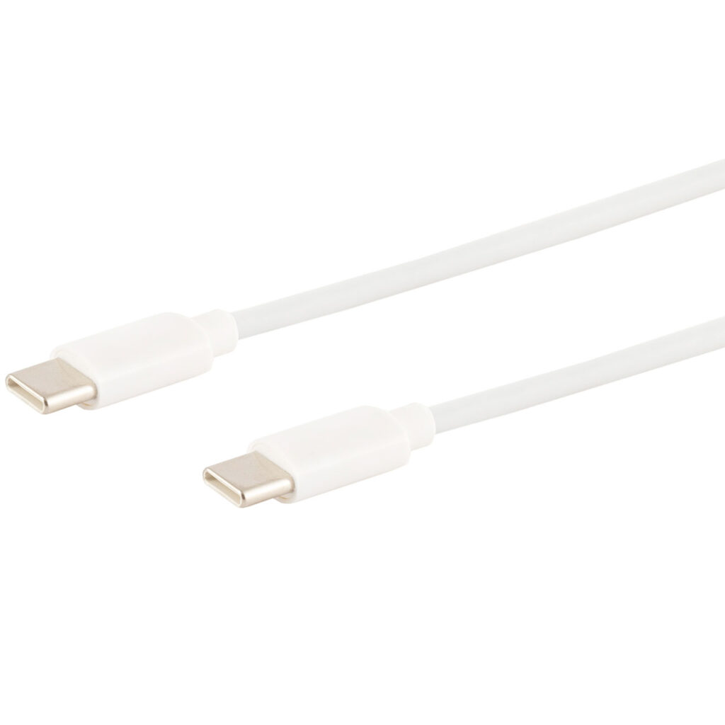 Lade- & Datenkabel USB-C, USB 2.0, PD, weiss, 1m