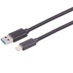 Lade- & Datenkabel USB-A auf USB-C, USB 3.0, schwarz, 1m