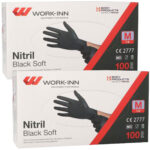 Einweg-Nitril-Handschuhe, puderfrei, 200 Stk., Grösse M, schwarz
