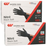 Einweg-Nitril-Handschuhe, puderfrei, 200 Stk., Grösse L, schwarz