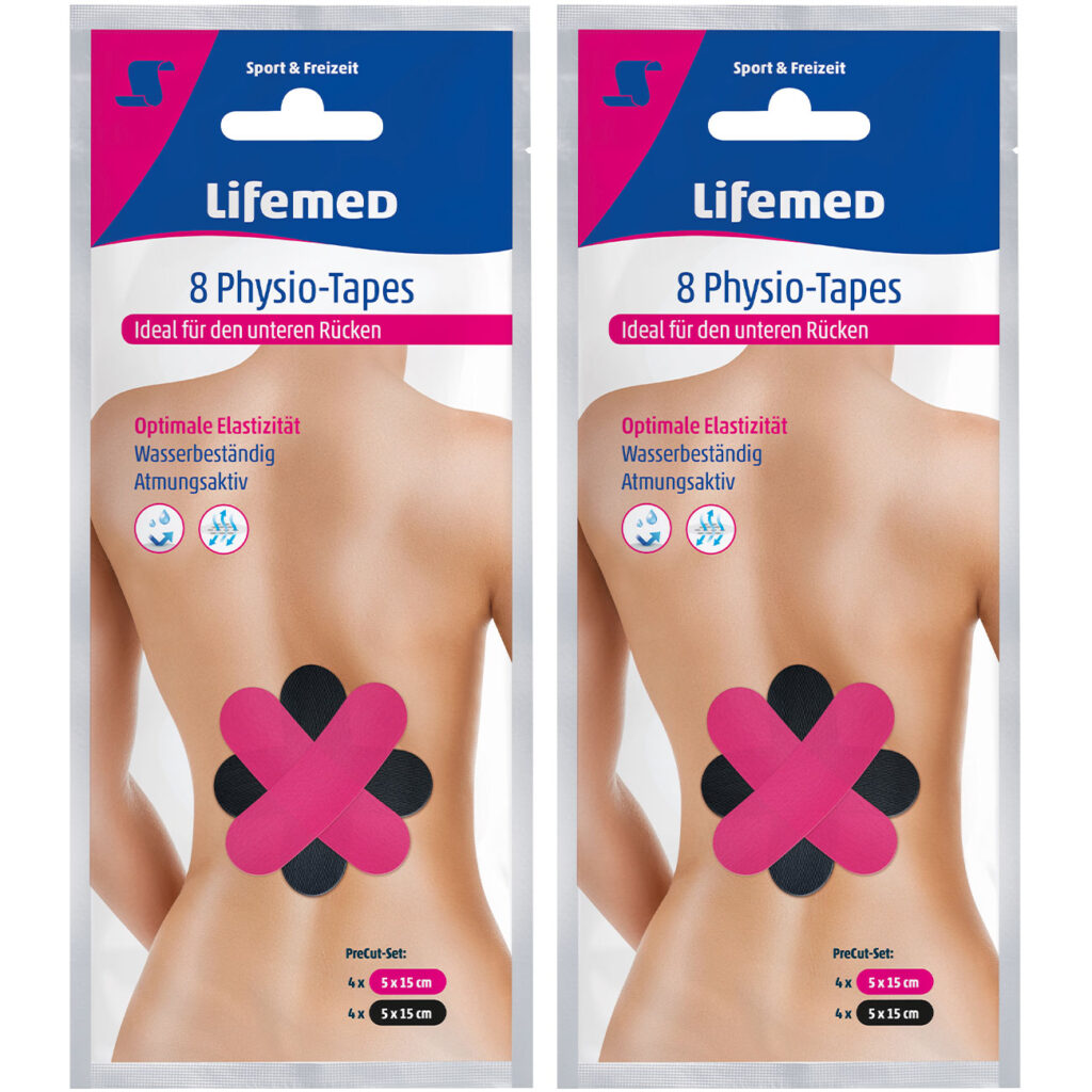 2er-Set Physio-Tapes für den unteren Rücken, 8 Stück 2er-Set Physio-Tapes für den unteren Rücken, 8 Stück