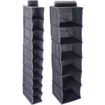 Schrank-Hängeregal-Set, für Kleidung, Schuhe etc., 6/10 Fächer