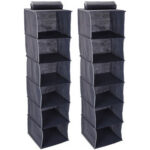 2er-Set Schrank-Hängeregal, für Kleidung, Schuhe etc., 6 Fächer