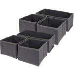 2er-Set Schubladen Organizer, 3-tlg., Ordnungsboxen, dunkelgrau