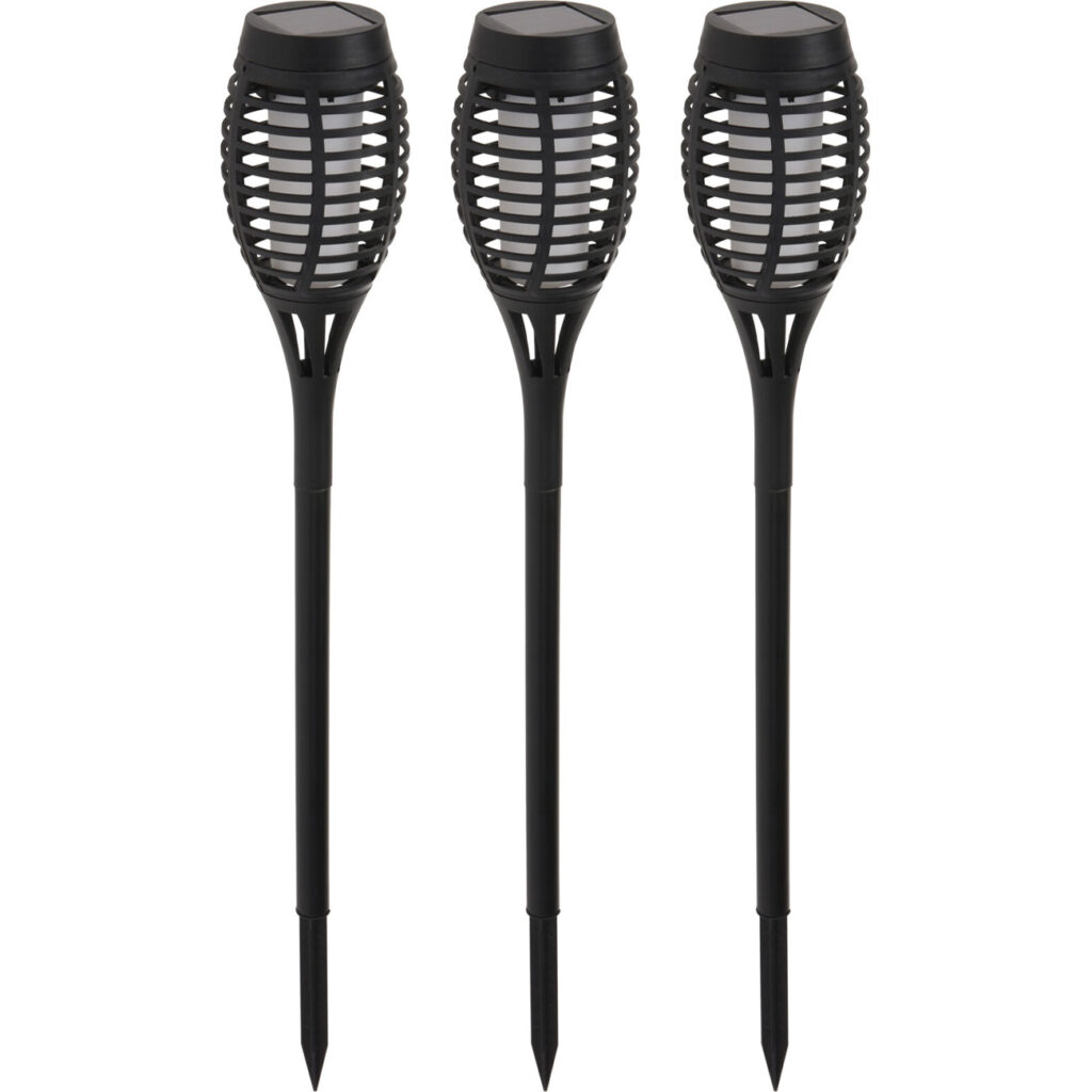 3er-Set Solargartenfackel mit Erdspiess, je 42 cm 3er-Set Solargartenfackel mit Erdspiess, je 42 cm