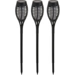 3er-Set Solargartenfackel mit Erdspiess, je 42 cm