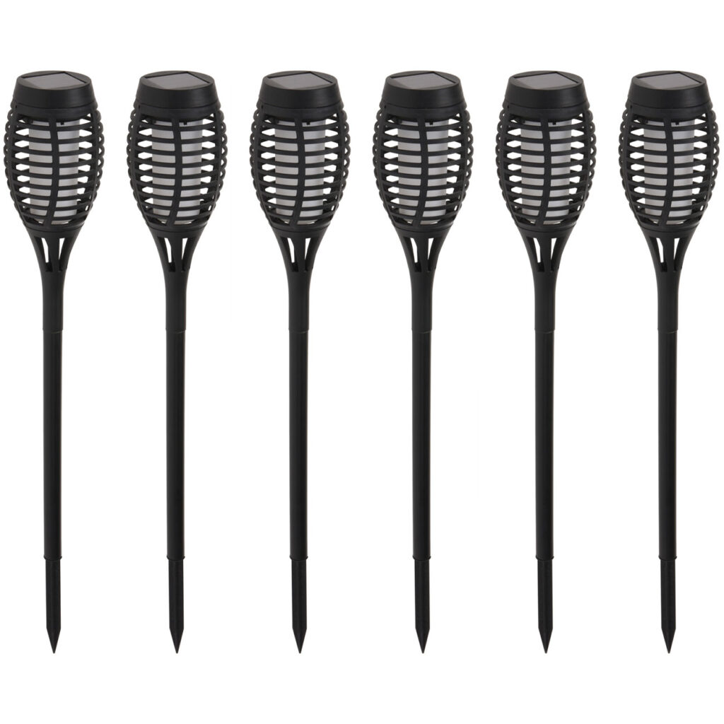 6er-Set Solargartenfackel mit Erdspiess, je 42 cm