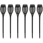 6er-Set Solargartenfackel mit Erdspiess, je 42 cm