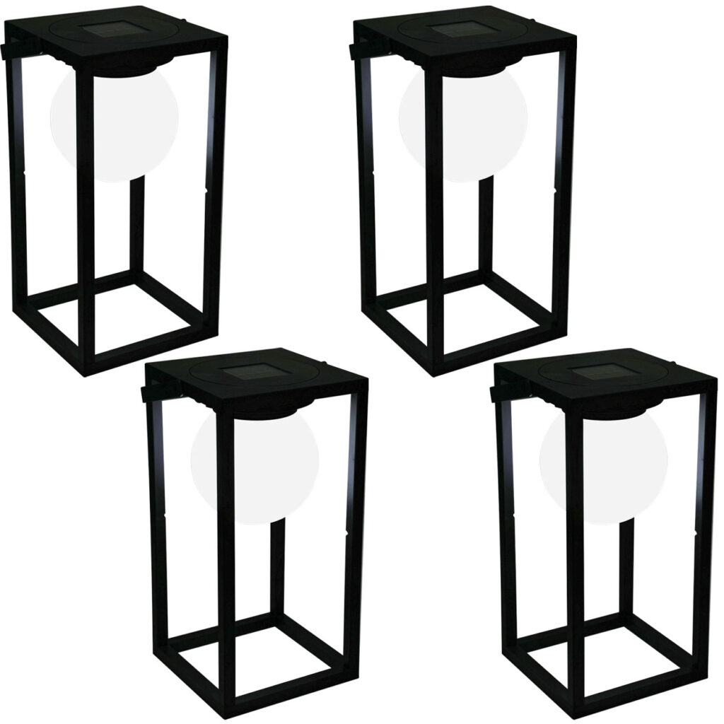 4er-Set Solar Tischleuchte, schwarz, H 30 cm