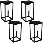 4er-Set Solar Tischleuchte, schwarz, H 30 cm