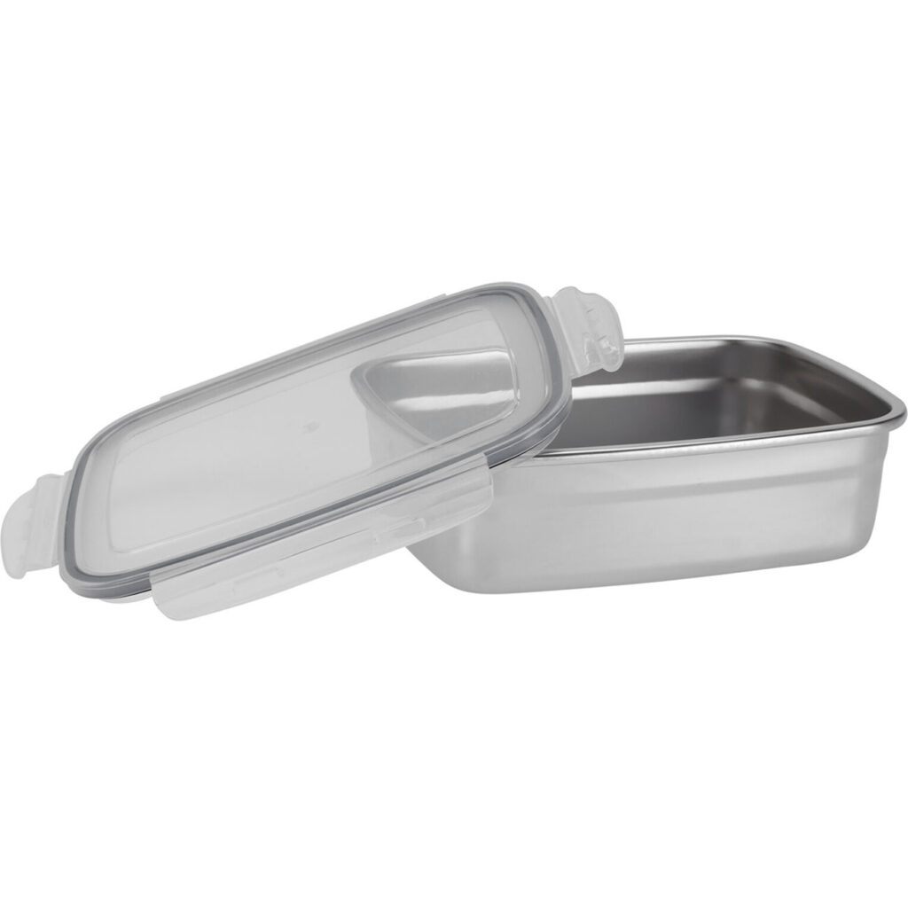 Frischhaltedose aus Edelstahl mit Kunststoff Clip-Deckel, 1250 ml Frischhaltedose aus Edelstahl mit Kunststoff Clip-Deckel, 1250 ml