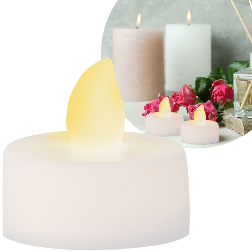 24er-Set LED-Teelichter mit flackerndem Licht, Batteriebetrieb 24er-Set LED-Teelichter mit flackerndem Licht, Batteriebetrieb