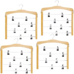 4er-Set Mehrfach Hosenbügel mit Clips