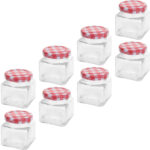 Konfitürenglas, 8 Stück, eckig, 75 ml