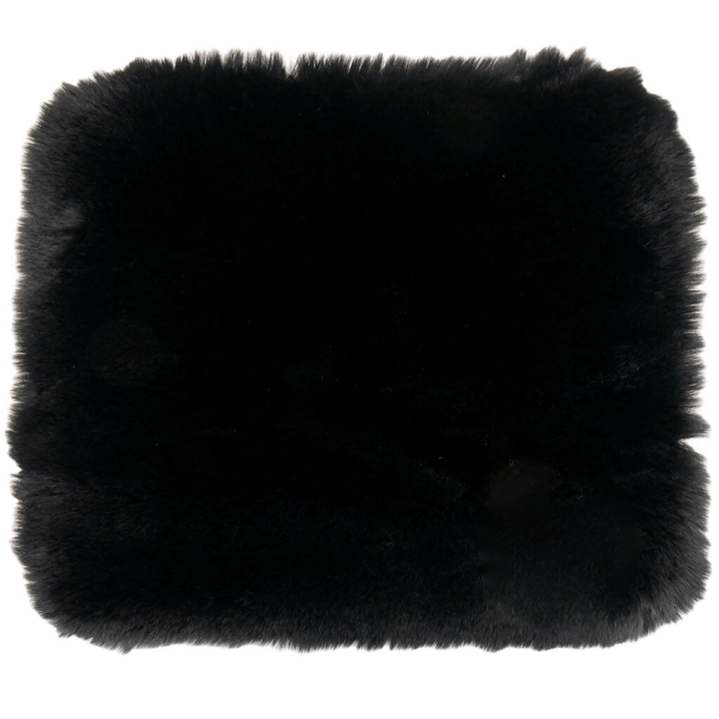 Kuschelfell aus Kunstfell und Wildlederimitat, schwarz, 38 x 38 cm Kuschelfell aus Kunstfell und Wildlederimitat, schwarz, 38 x 38 cm