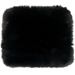 Kuschelfell aus Kunstfell und Wildlederimitat, schwarz, 38 x 38 cm