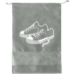 Schuhbeutel mit Kordel, 36 x 26 cm, grau