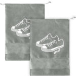 2er-Set Schuhbeutel mit Kordel, 36 x 26 cm, grau