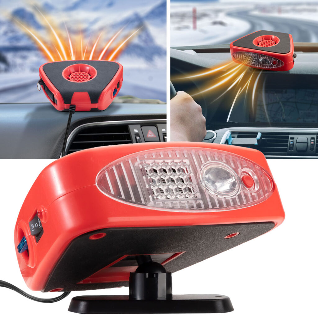 Elektrischer Auto-Zusatzheizlüfter mit Kugelkopf-Halterung, 150 Watt, 12 Volt Elektrischer Auto-Zusatzheizlüfter mit Kugelkopf-Halterung, 150 Watt, 12 Volt