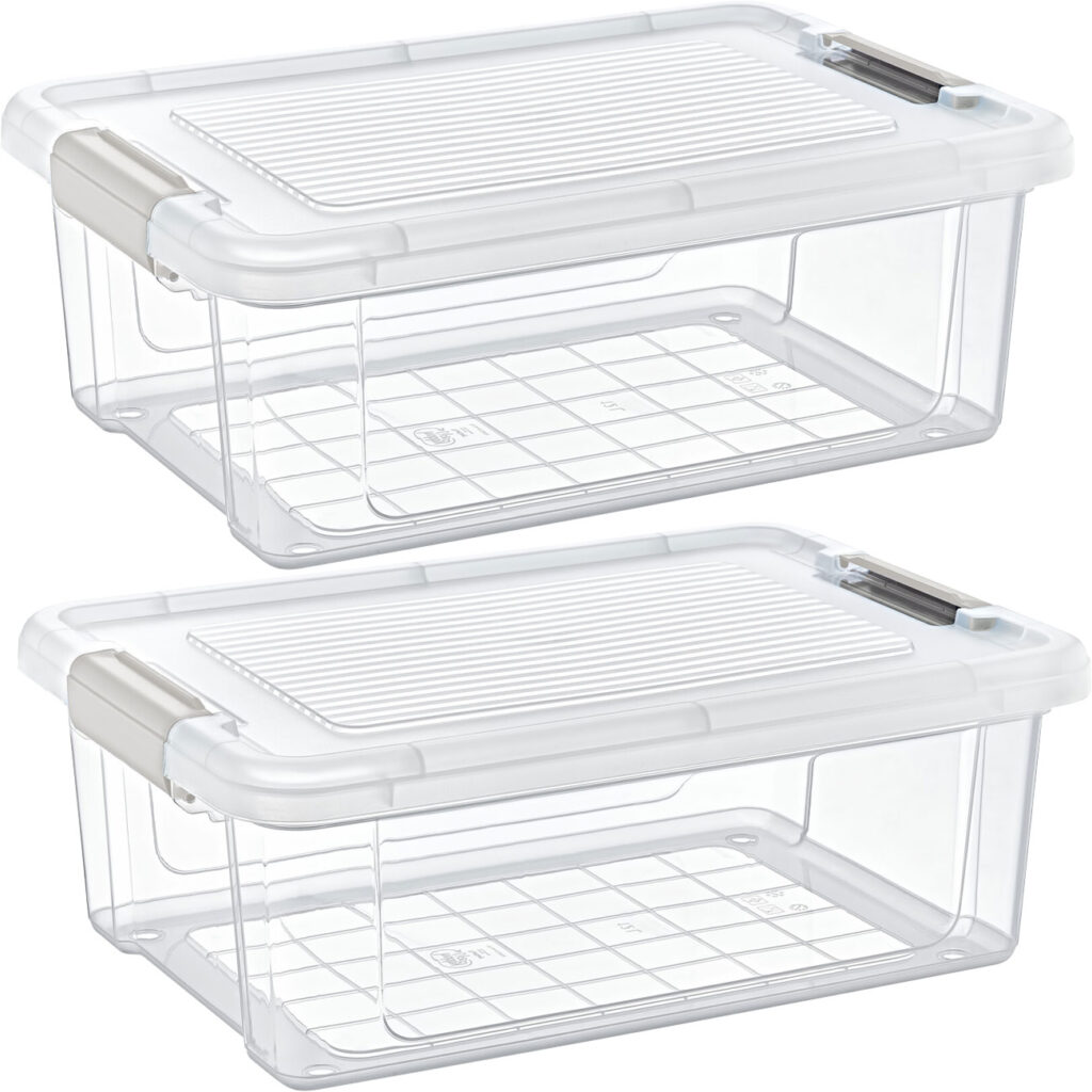 2er-Set Vorratsbox, 12 l, transparent