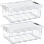 2er-Set Vorratsbox, 12 l, transparent