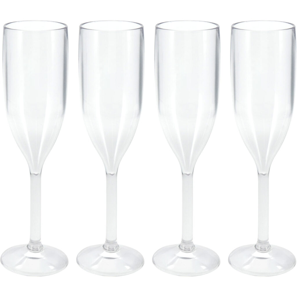 4er-Set Sektgläser aus Kunststoff, 165 ml