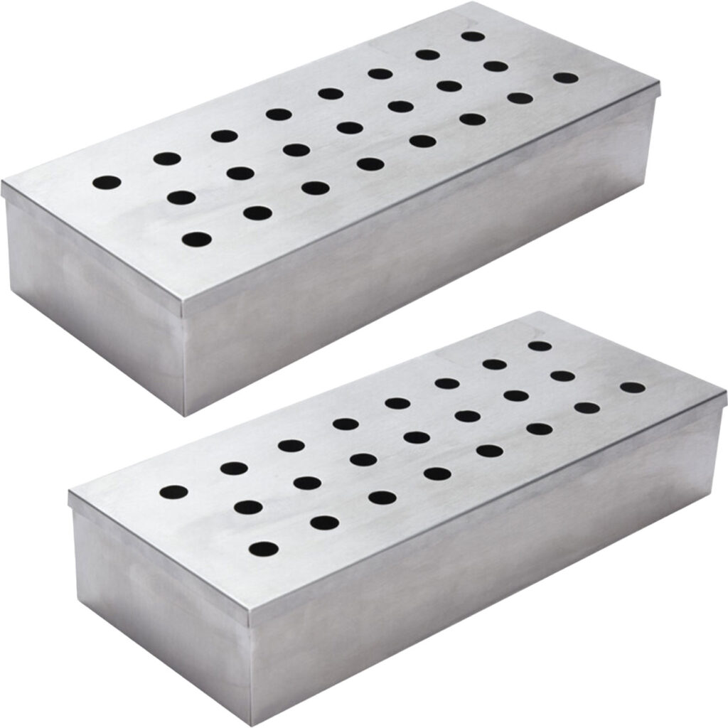 2er-Set Räucherbox aus Edelstahl