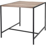 Beistelltisch quadratisch, schwarz & Holzoptik, 49 x 49 x 49 cm