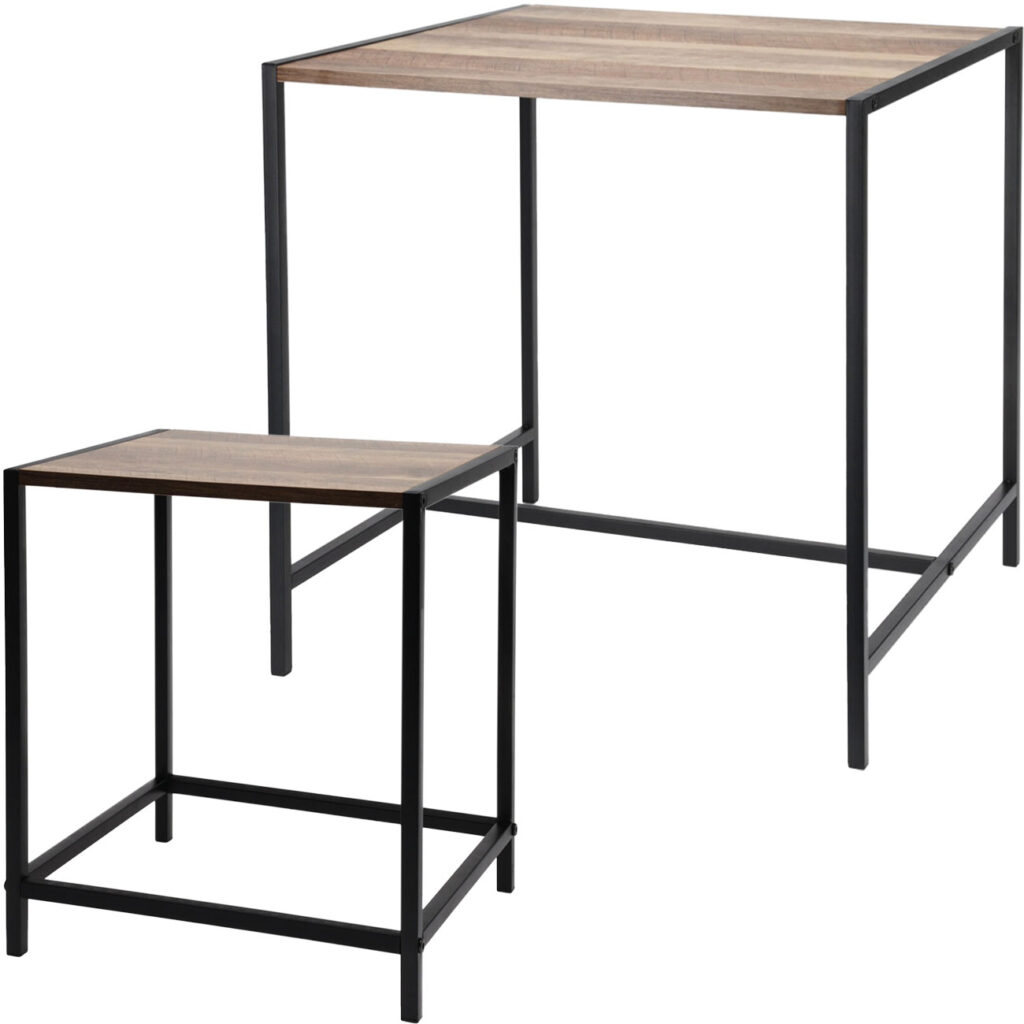 2er-Set Beistelltisch Quadratisch Holzoptik, 49 x 49 x 49cm / 32,5 x 28 x 37,5 cm 2er-Set Beistelltisch Quadratisch Holzoptik, 49 x 49 x 49cm / 32,5 x 28 x 37,5 cm