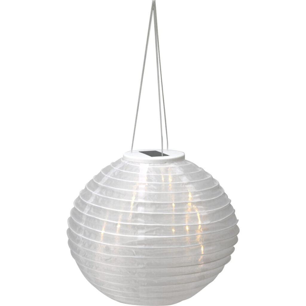Solar LED Lampion mit Dämmerungssensor, weiss, Ø 28 cm Solar LED Lampion mit Dämmerungssensor, weiss, Ø 28 cm