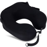 Nackenkissen aus Memory Schaummit Haube, schwarz