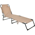 Dreibein Sonnenliege, klappbar, beige