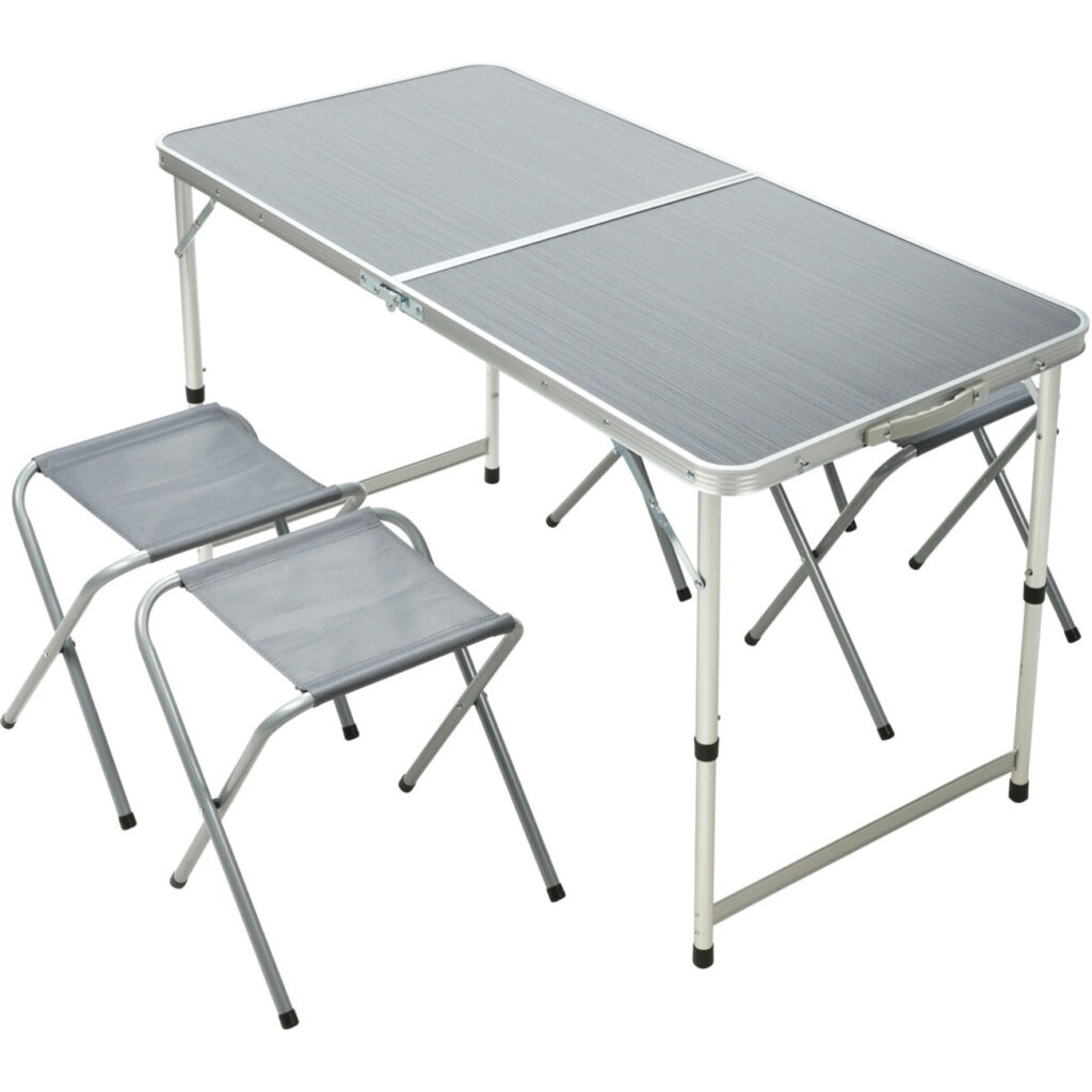 Camping-Klapptisch inkl. 4 Falthockern