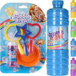 Seifenblasen-Set mit 3 Blasringen und 50ml + 1 Liter Seifenblasenflüssigkeit