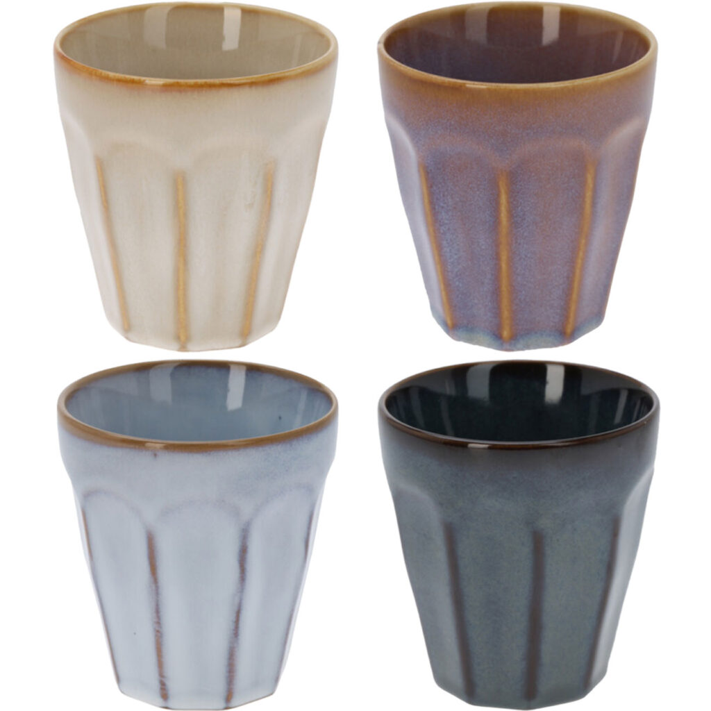 Kaffee Becher, 4er-Set, 250ml, Pastellfarben