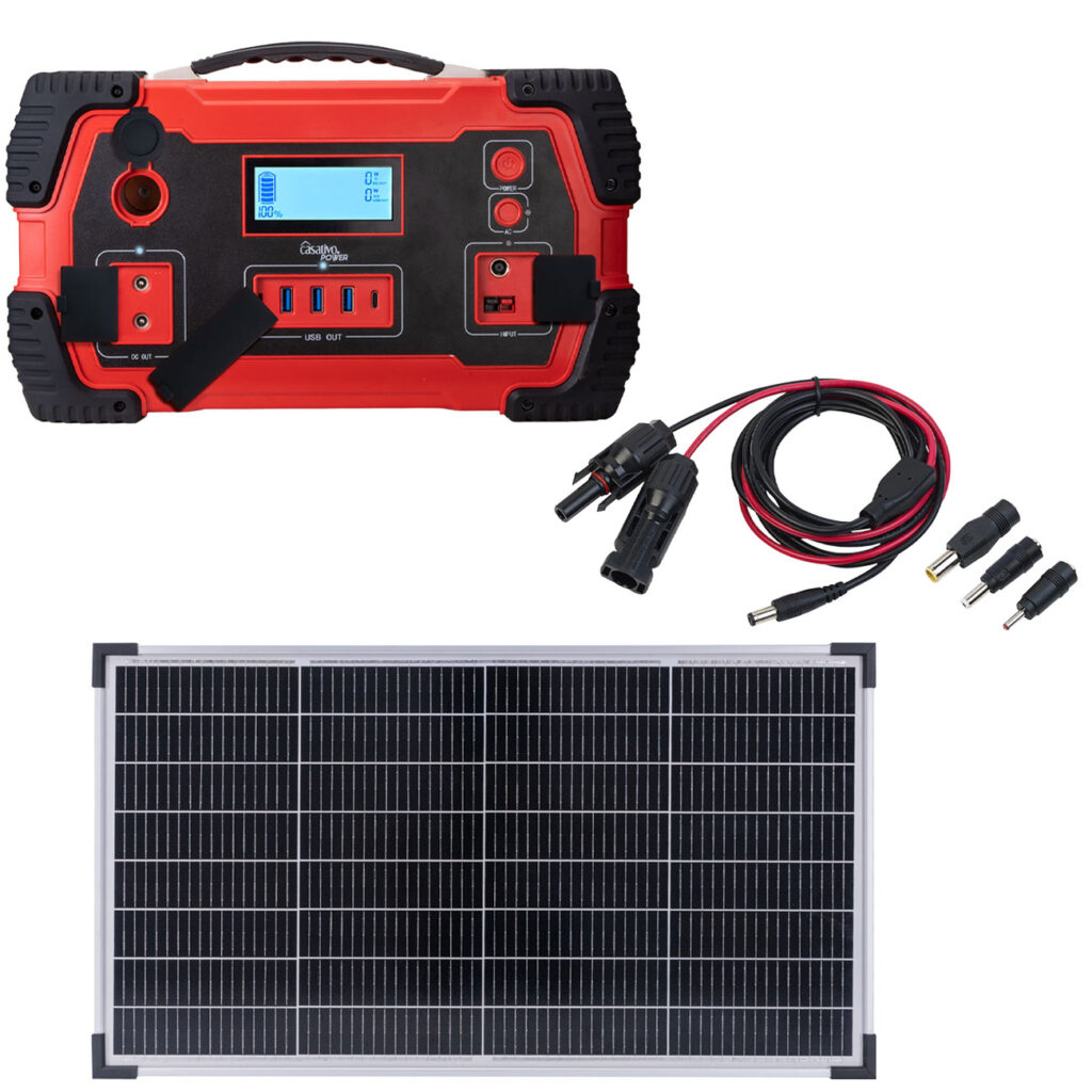 Tragbare Powerstation & Solar-Generator, 800 Wh, inkl. mobiles 60-Watt-Solarpanel Tragbare Powerstation & Solar-Generator, 800 Wh, inkl. mobiles 60-Watt-Solarpanel