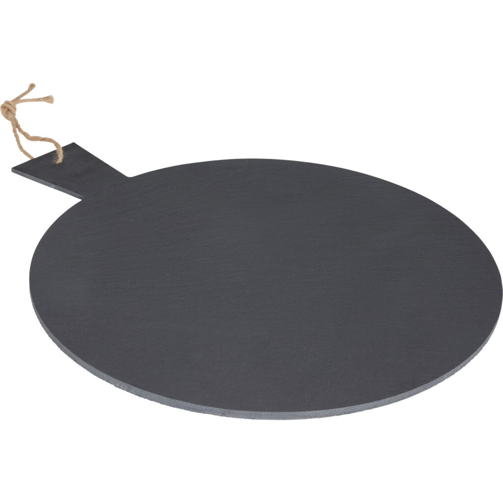 Serviertablett, Schieferplatte, rund mit Griff, Ø 35 cm Serviertablett, Schieferplatte, rund mit Griff, Ø 35 cm