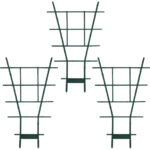 3er-Set Fächerspalier Pflanzgitter, grün, 38 x 24 cm