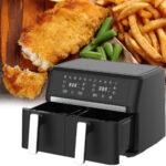 Dual-Heissluftfritteuse, 2x 4,5 L, 2400 Watt, 60°C-200°C Temperaturbereich