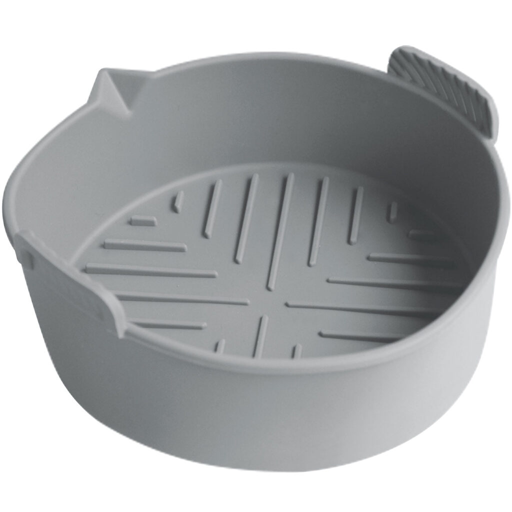 Silikonform für Heissluftfritteuse, grau, Ø 19 x H 6 cm Silikonform für Heissluftfritteuse, grau, Ø 19 x H 6 cm