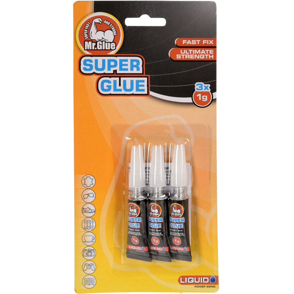 Superkleber, 3er-Set, je 1g Tube