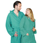 Mikrofaser-Bademantel, 80% Polyester, 20% Polyamid, grün, L