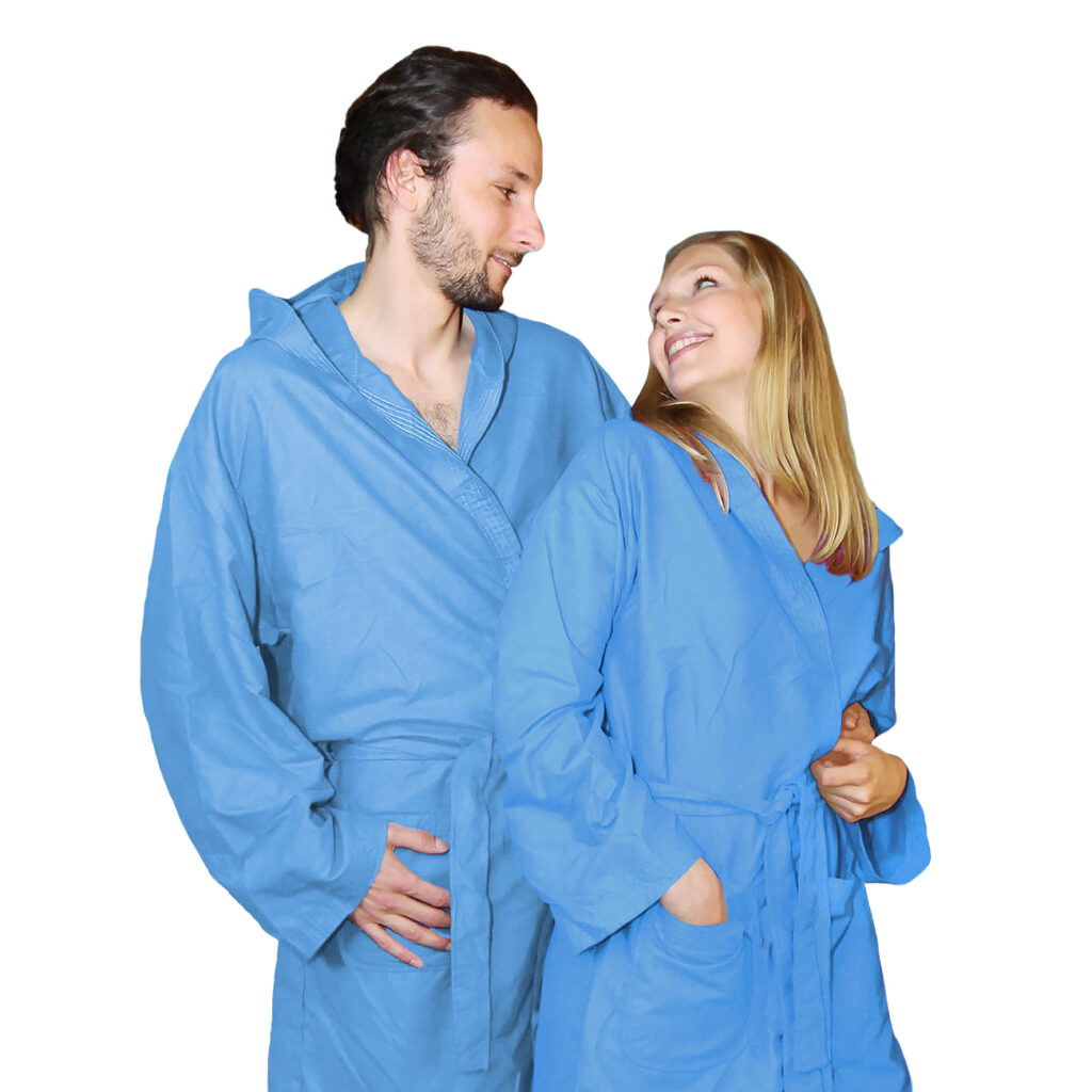 Mikrofaser-Bademantel, 80% Polyester, 20% Polyamid, hellblau, S Mikrofaser-Bademantel, 80% Polyester, 20% Polyamid, hellblau, S