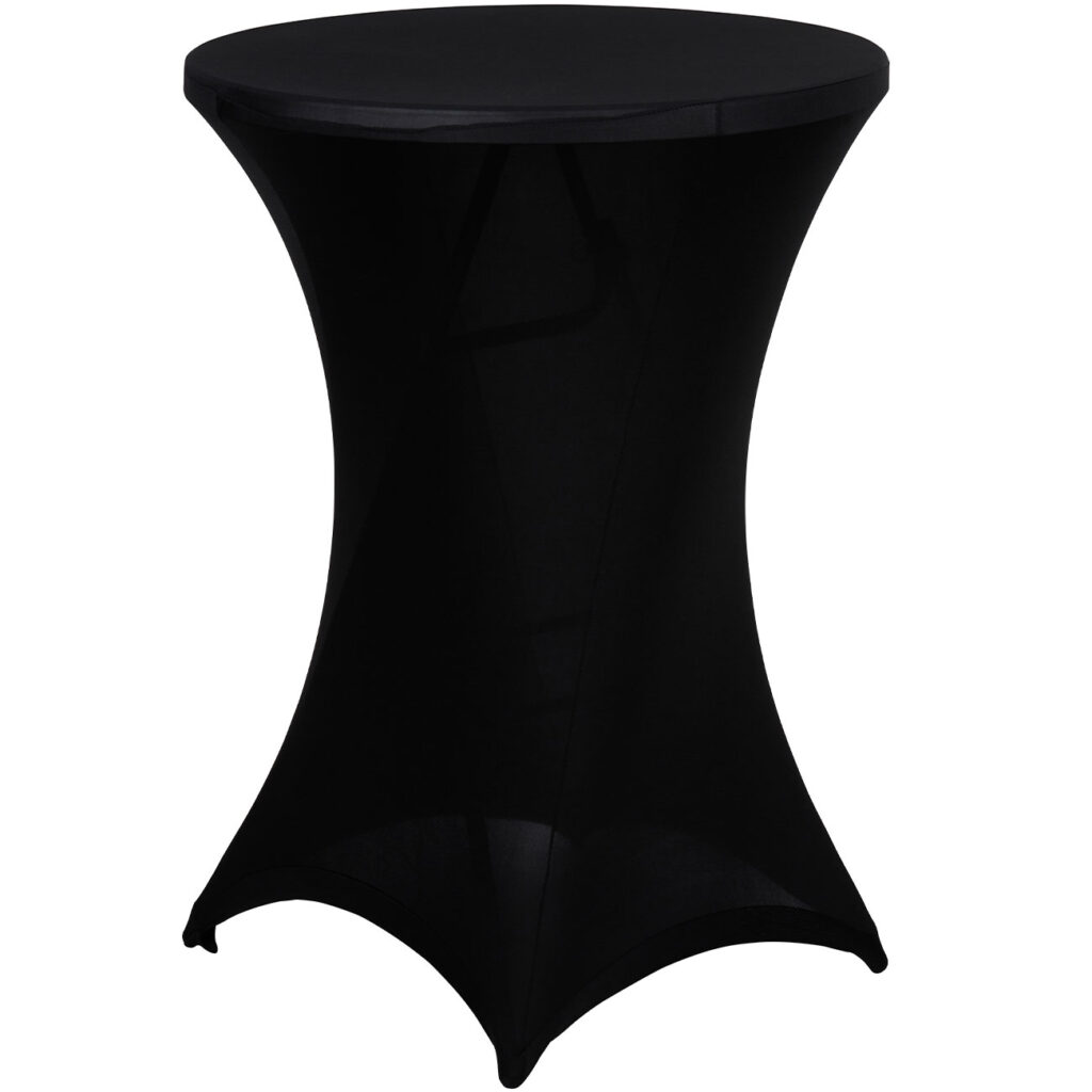 Schwarze Stehtischhusse für Tische bis 115cm, Ø 90cm