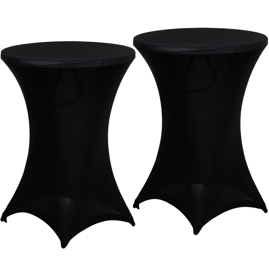 2er-Set Schwarze Stehtischhusse für Tische bis 115cm, Ø 90cm 2er-Set Schwarze Stehtischhusse für Tische bis 115cm, Ø 90cm