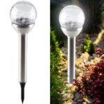 Solar-Kugellampe mit Erdspiess für den Garten, H 34 x Ø 7,5 cm