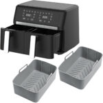 Dual-Zone Heissluftfritteuse, Doppelkorb, 2x 4,5 l, inkl. Silikonformen